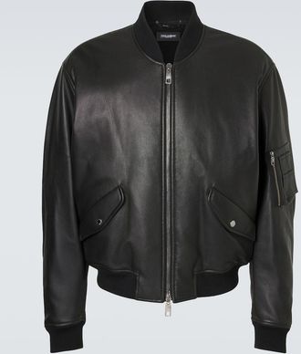 Dolce & Gabbana Leather bomber jacket
