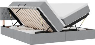 vidaXL Cama Con Almacenamiento Gris Claro 180 X 200 Cm Cuero Sint&eacute;tico Vidaxl