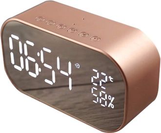 OEM Radio Despertador Digital Con Altavoz Bluetooth, Carga Usb Y Reproducci&oacute;n De Tarjeta Tf Para Oficina - Oro Rosa-otros