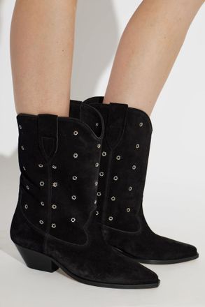 Isabel Marant Suede Heeled Ankle Boots Duerto, Womens, Black