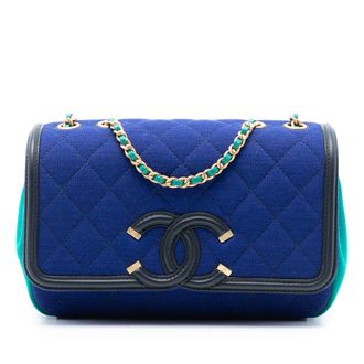 Chanel Tweedehands Kleine Jersey Cc Filigree Flap