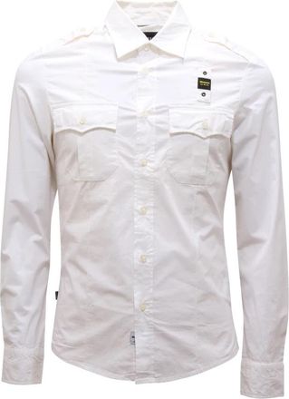 Blauer Blauw Shirt Model Camicia - Heren - Casual Overhemden - Wit - S - Overhemden