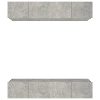 Berkfield Home TV Cabinets 4 pcs Concrete Grey 80x30x30 cm Engineered Wood | Size: 80 x 30 x 30 cm