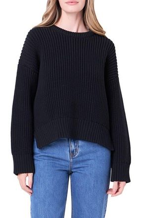 English Factory Oversize Rib Sweater in Black at Nordstrom, Size X-Small
