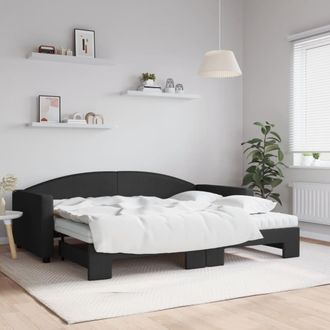 vidaXL Vidaxl - Sof&aacute; Cama Nido Con Colch&oacute;n Tela Negro 90x200 Cm
