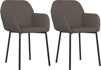 vidaXL Vidaxl - Sillas De Comedor 2 Unidades Terciopelo Gris Oscuro