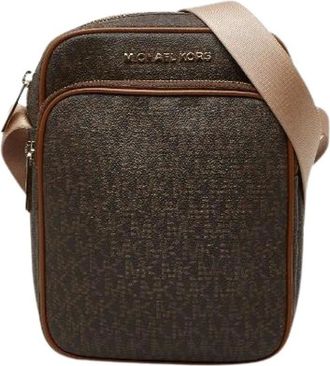 Michael Kors Pre-owned Cross Body Bags, female, Brown, Size: ONE SIZE Pre-owned MK Signature PVC Shoulder Bag