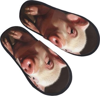 Generic Cotton Slippers Foolish Cute Animal Warm Slippers Fluffy Shoes For Hotel Trip Indoor L