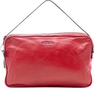Prada Pre-owned Shoulder Bags, female, Red, Size: ONE SIZE Pre-owned Vintage Leather Shoulder Bag
