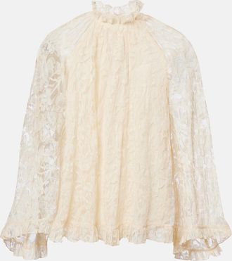 Zimmermann Carousel ruffled lace blouse