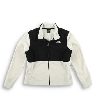 The North Face Tundra Jacket Womens White Black Fleece Full Zip KFC409