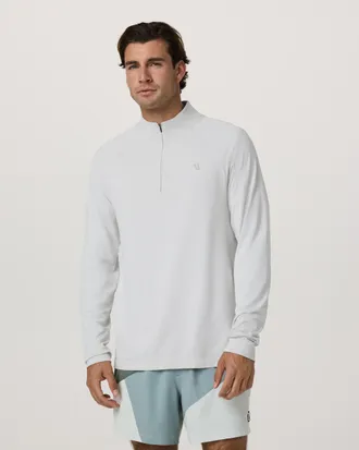 Vuori Clothing Clearview Seamless Quarter Zip | Frost Grey | Medium