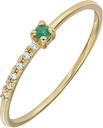 Bony Levy 18K 0.07 Ct. Tw. Diamond & Emerald Ring