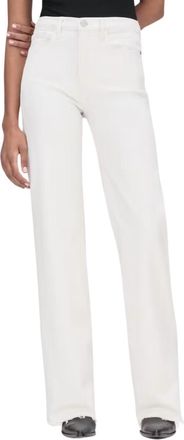 Frame Denim Le Jane Wide Leg Raw Fray Jeans In Au Natural Clean