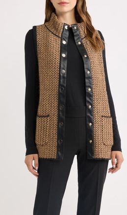 Anne Klein Metallic Boucl&egrave; Knit Vest in Vicuna Multi at Nordstrom, Size Xx-Small