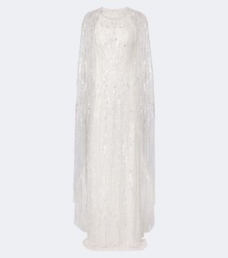 Jenny Packham Nirvana caped embellished gown