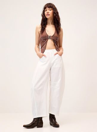 Twik Womens Pure cotton barrel-leg pant