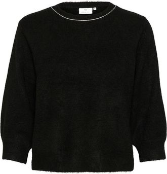 Kaffe Zwart Deep CC Pullover Trui - Dames - Ronde hals truien - Zwart - 2XL - Truien & Vesten