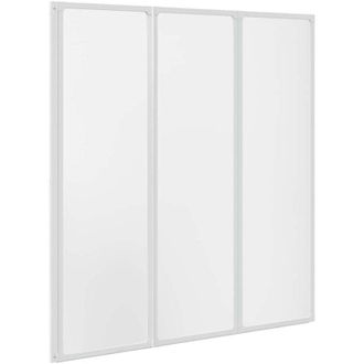 vidaXL Bath Screen Folding Frosted 132 x 140 cm Aluminium & PP Panel vidaXL