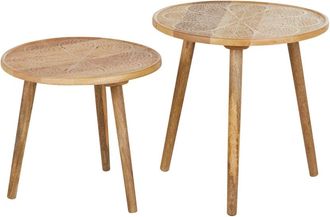 Maisons du monde Set de 2 mesas auxiliares de madera de mango