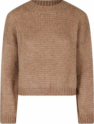 Roberto Collina Round-neck Truien - Dames - Ronde hals truien - Bruin - M - Truien & Vesten