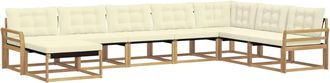 vidaXL Conjunto De Sof&aacute;s De Exterior 8 Uds. Blanco Y Crema Vidaxl