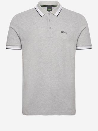 HUGO BOSS katoenen piqu&eacute; poloshirt met logo