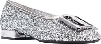 Ferragamo Logo Plaque Leather Ballet Flat