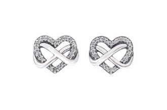 Pandora Sparkling Infinity Heart Stud Earrings