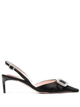 Roger Vivier Doray Satin Slingback Pumps