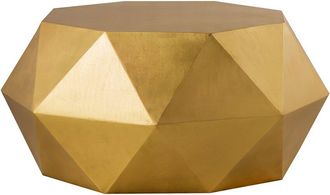 Pasargad Home Kronos Diamond Shape Brass Finish Iron Coffee Table