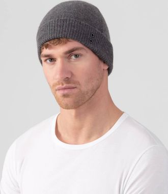 Ron Dorff Mens Cashmere Beanie In Charcoal Grey