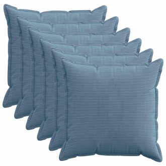 vidaXL Funda De Almohada 6 Uds. Houten Azul 55 X 55 Cm Pana Vidaxl