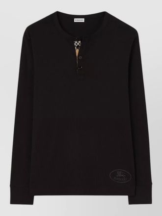 Burberry cotton top crew neck long sleeves