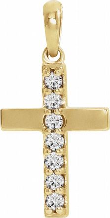 Diamond2Deal 14k Gold Lab-Grown Diamond Cross Pendant