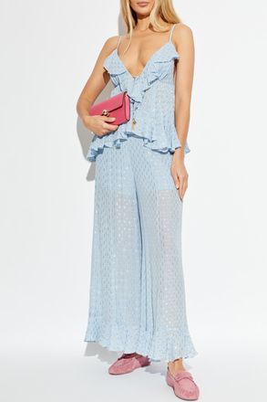 Zimmermann Top With Lurex Thread, Womens, Light Blue