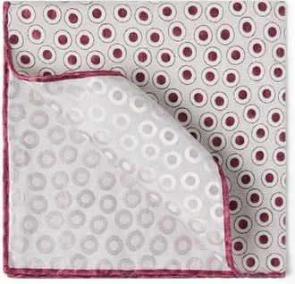 Brunello Cucinelli Spotted pocket square in Cherry at Nordstrom