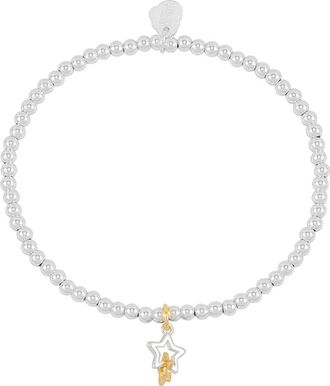 Estella Bartlett Sienna Double Star Beaded Stretch Bracelet in Gold And Silver at Nordstrom