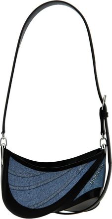MUGLER Small Denim Spiral Curve 01 Schoudertas - Dames - Schoudertassen - Blauw - ONE Size - Denim - Tassen