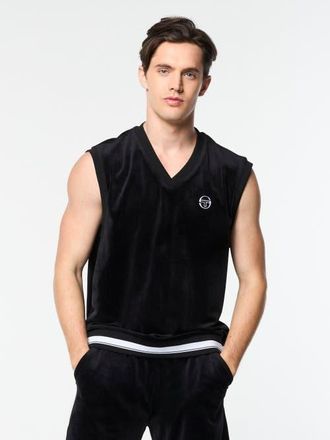 Sergio Tacchini Renzo Velour Vest in Black Beauty at Nordstrom, Size X-Large