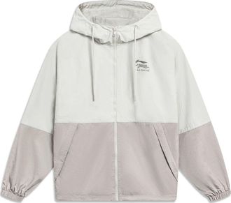 Li-Ning Graphic Color Block Windbreaker White Grey AFDT523-2