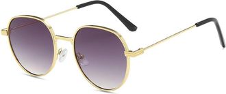 Generic Large Frame Metal Mens Sunglasses Outdoor Vacation Womens Party Sun Glasses(Grey)