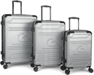 Quiksilver Rincon Suitcases PC Hardside Expandable Luggage with Spinner Wheels, 3-Piece Set in Metallic Silver at Nordstrom