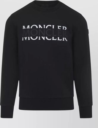 Moncler cotton crew neck sweatshirt ribbed finishes