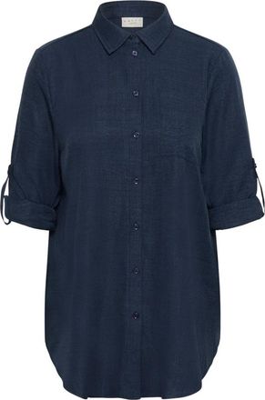Kaffe Curve KCellie Shirt Tunic - Dames - Tunieken - Blauw - 5XL - Polyester - Overhemden