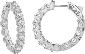LuvMyJewelry Lilith 14K Gold Diamond Hoop Earrings - 4 Cts