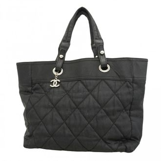 Chanel Black Canvas Tote Bag (Pre-Owned)