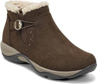 Easy Spirit Erique Water Repellent Faux Shearling Lined Bootie in Dark Brown at Nordstrom, Size 10.5