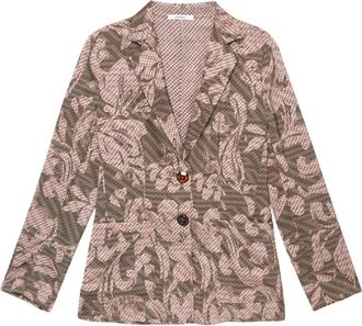 Maliparmi Satijnen Blazer met Twee Knopen - Dames - Blazers - Veelkleurig - S - Satijn - Jassen