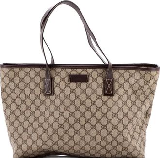 Gucci Plus GG Coated Canvas with Leather Medium tote bag - Bruin